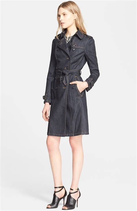 burberry split trench|burberry brit denim trench.